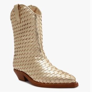 “Like New” SCHUTZ Cicera Woven Metallic Bootie
